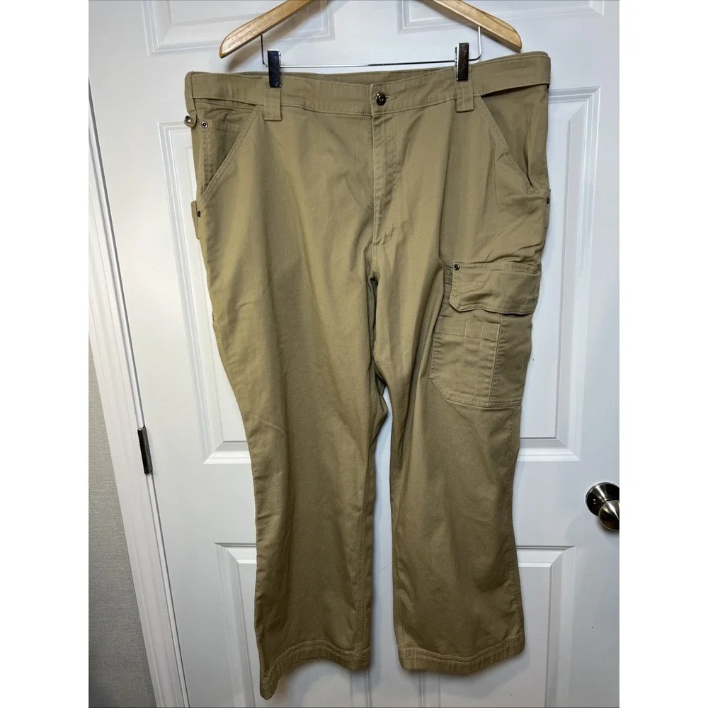 Duluth Trading Mens Pants 44x30 Tan Coolmax Flex Firehose Cargo Stretch Workwear